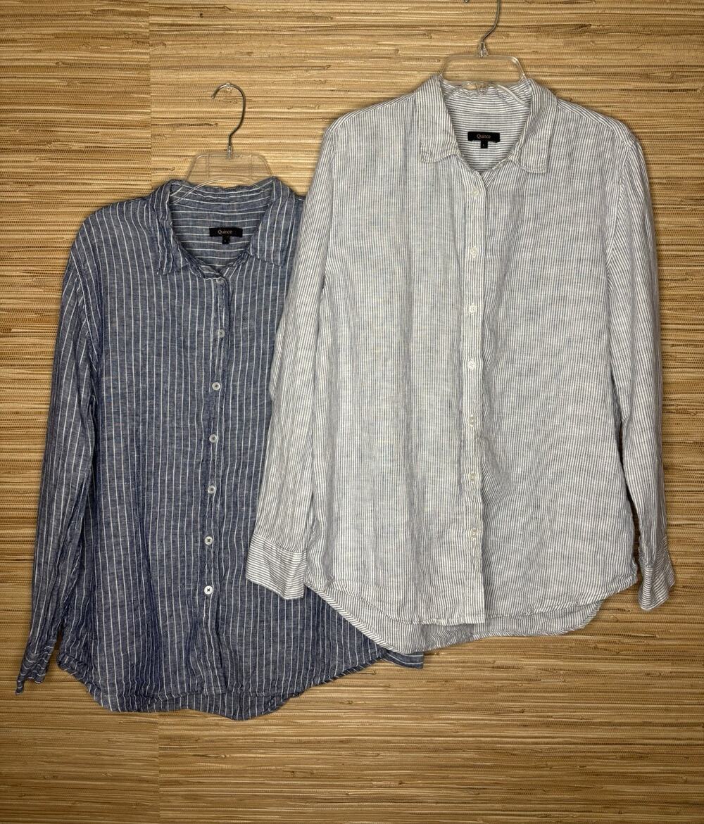 Quince Men’s Pair of 100% European Linen Long Sleeve Shirts Sz L